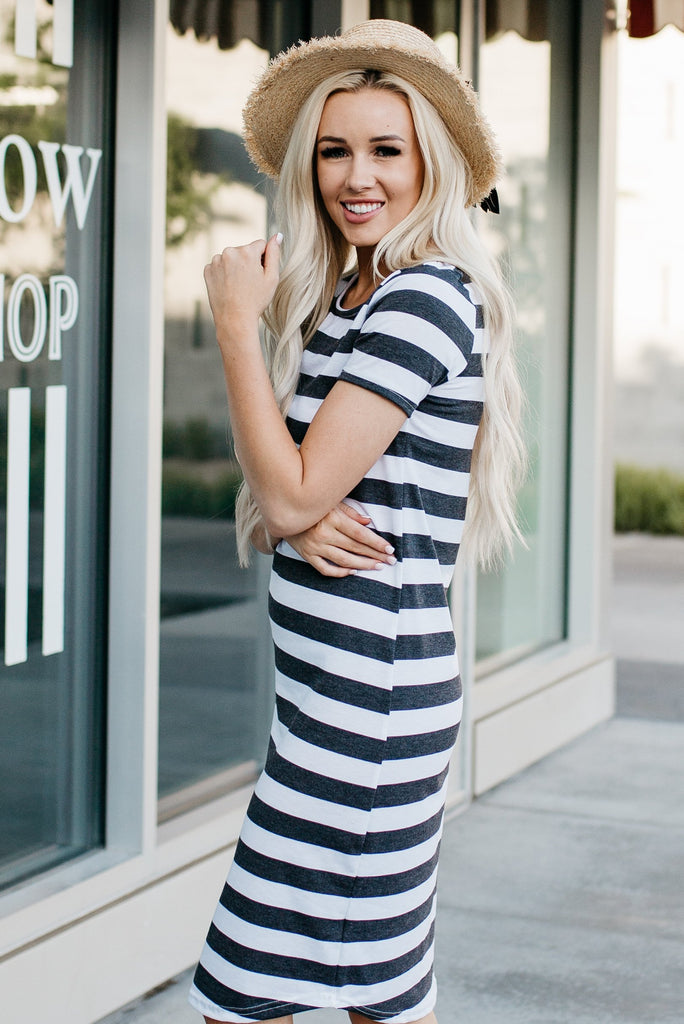 Striped black and sales white dress outfit