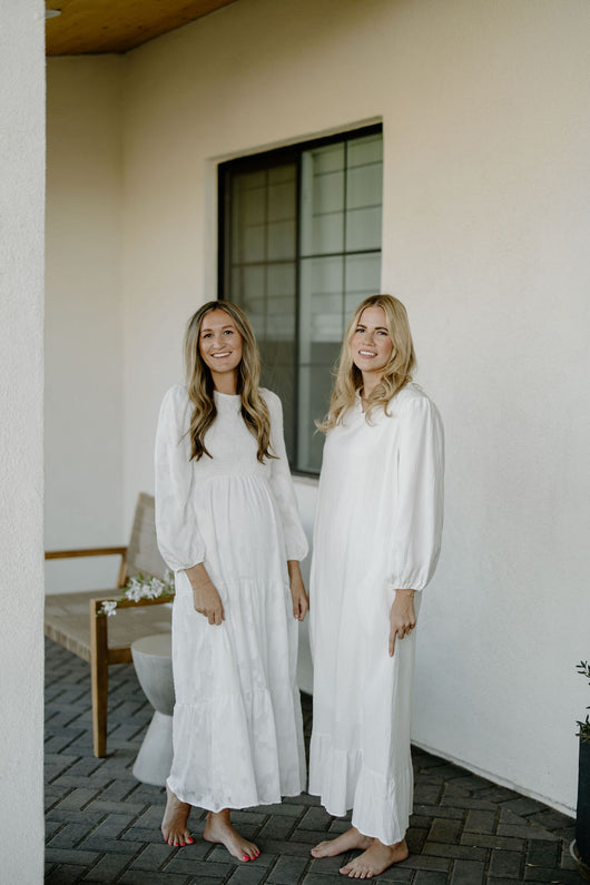women's temple dresses Sandra Gown empire waist Cotton Vanilla Temple Dress -
