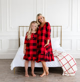 Mommy and Me Holiday House Dress: Girls' Buffalo Plaid
