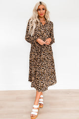 Leopard Love Dress: Brown/Black