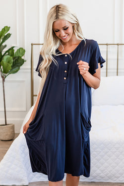 The Sophie House Dress: Navy