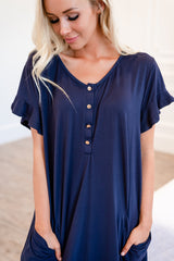 The Sophie House Dress: Navy