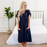 The Sophie House Dress: Navy