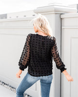 Textured Lace Tops: Black