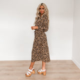 Leopard Love Dress: Brown/Black