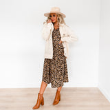 Leopard Love Dress: Brown/Black